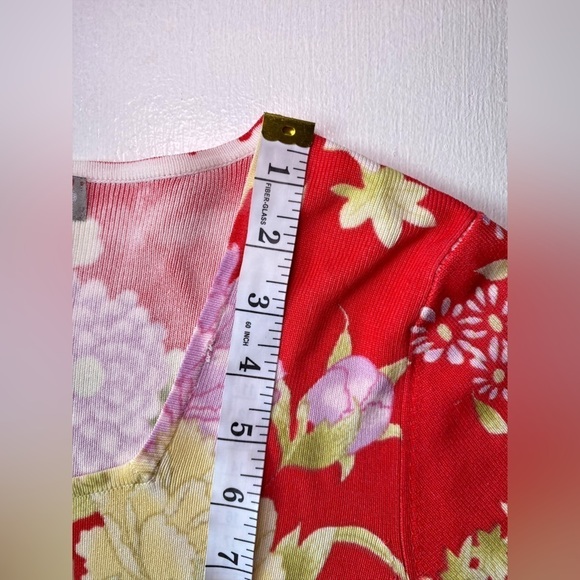 Designers Originals Red & Purple Floral Square Neck Short Sleeve Shirt - Picture 9 of 12